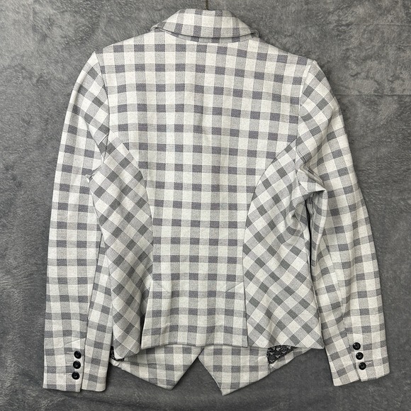 Cabi Valentina Peplum Jacket Size 10 Jersey Ponte Knit Checkered Blazer EUC‎ - Picture 2 of 15